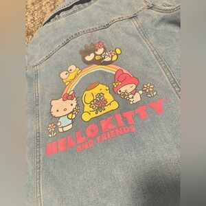 Girls Hello Kitty Denim Blue Jacket Kids Large 10 12 Coat Friends Melody Badtz ✨